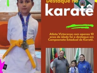 Atleta Victorense de apenas 10 anos de idade foi destaque em Campeonato Estadual de Karatê